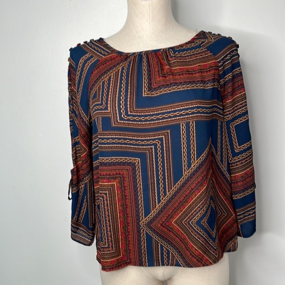 ZAC & RACHEL GEOMETRIC BOHO BLOUSE TOP MP